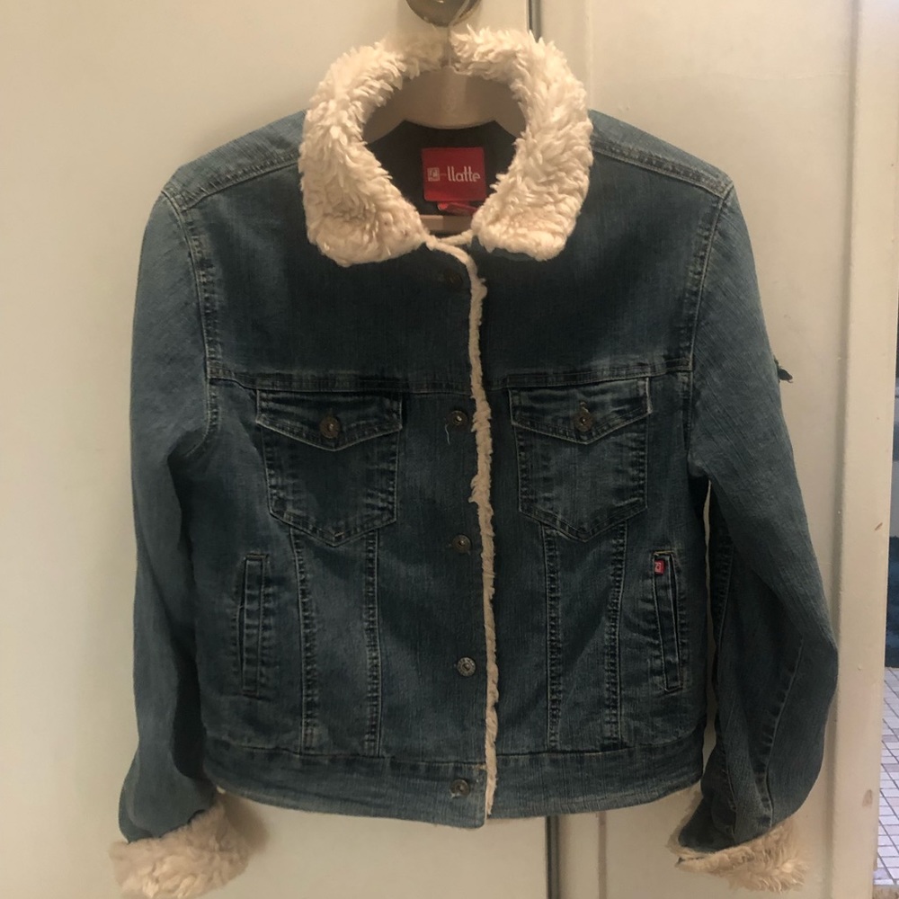 denim and faux fur jacket